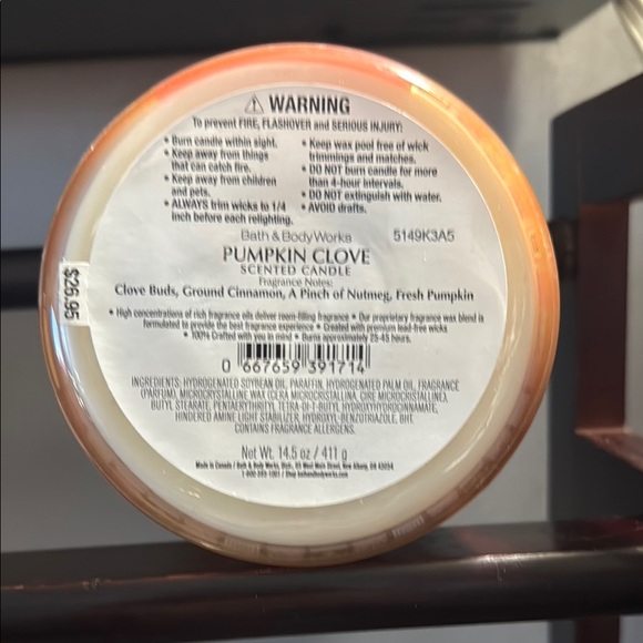 Bath & Body Works Pumpkin Clove 3 Wick Candle - Picture 4 of 4